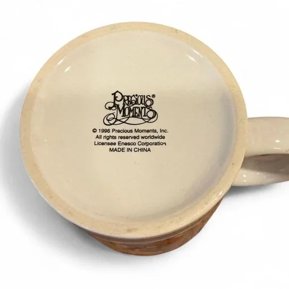 Vintage Precious Moments Holiday Mug Christmas Puppy Dog Enesco 1996 - Picture 3 of 3